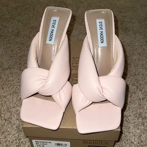 NEW STEVE MADDEN MONIQUE BLUSH MULES HEELS 10
